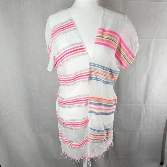 Lemlem V Neck Cotton Gauze Tunic Swim Cover Up Size Small - Picture 1 of 5